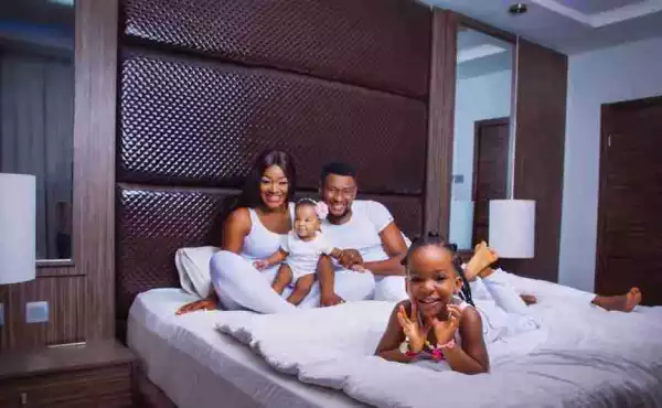 Actress ChaCha Eke Shares Bedroom Photo With Her Husband And Two Children
